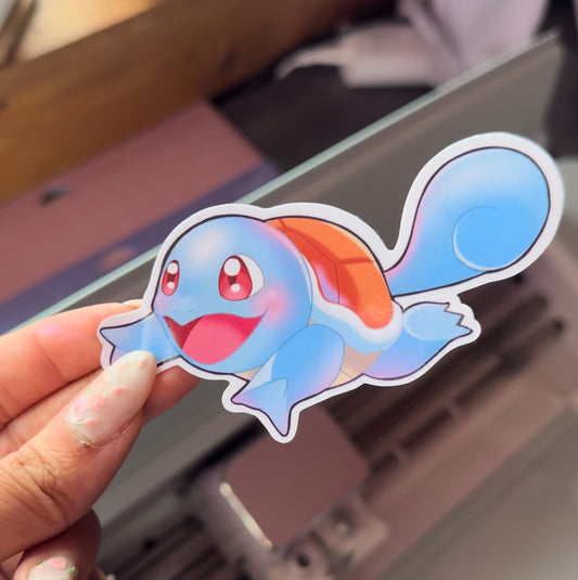Water Type Squirtle Pokemon die-cut sticker