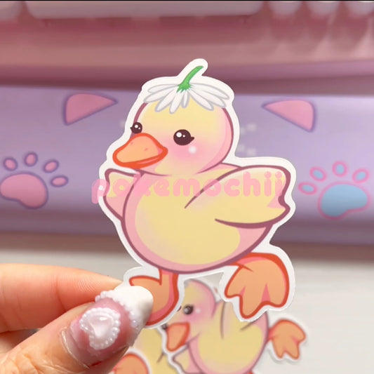 Daisy Hat Duck die cut sticker