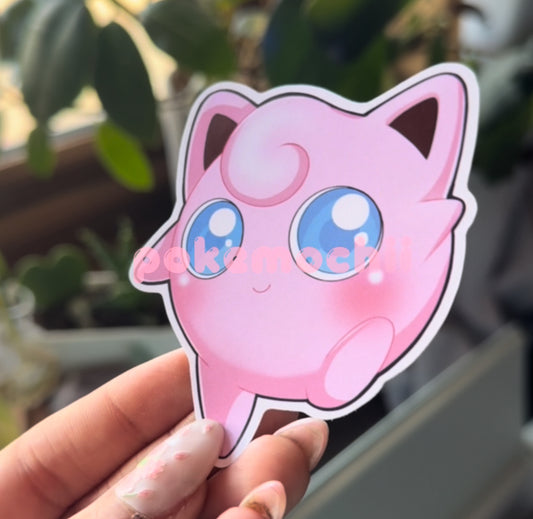 Fairy Type Jigglypuff Pokemon die-cut sticker