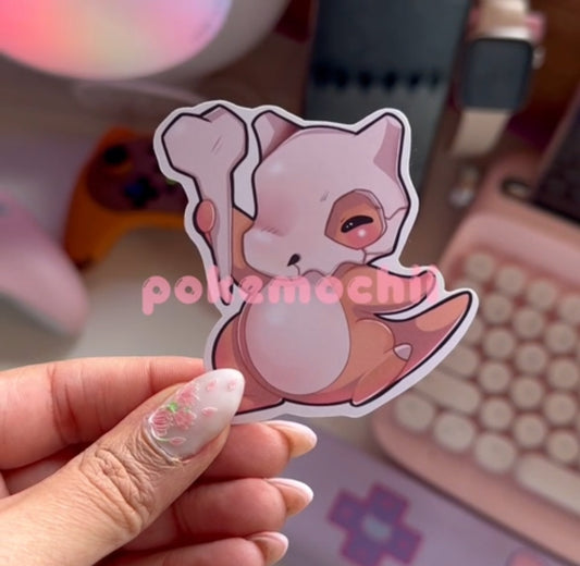 Ground Type Cubone Pokemon die-cut sticker