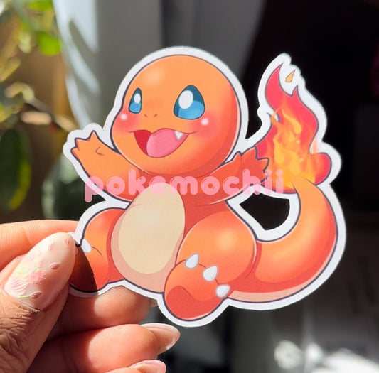Fire Type Charmander Pokemon die-cut sticker