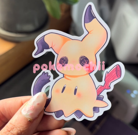 Fairy Type Mimikyu Pokemon die-cut sticker