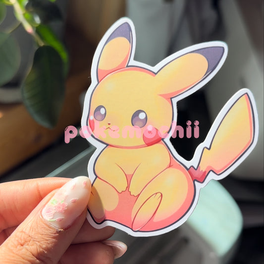 Electric Type Pikachu Pokemon die-cut sticker