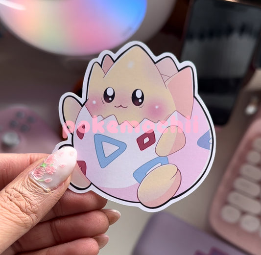 Fairy Type Togepi Pokemon die-cut sticker