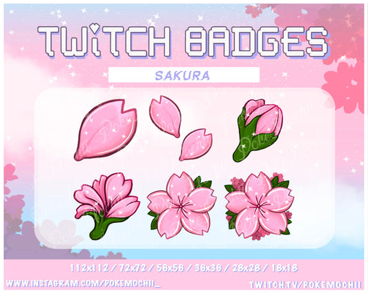 Sakura Sub Badges for Twitch, YouTube, Discord