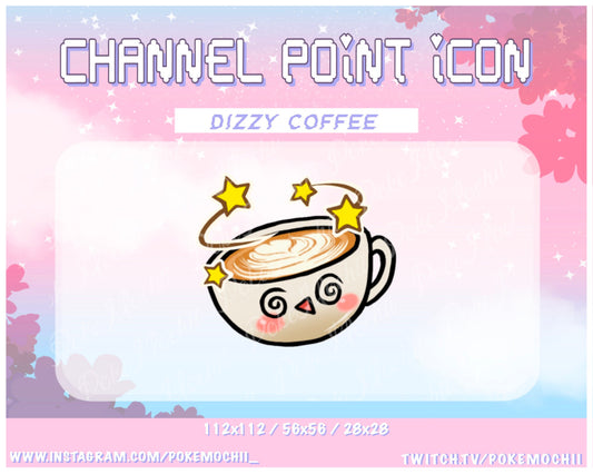 Kawaii Latte Coffee Channel Point Icon for Twitch, YouTube, Discord