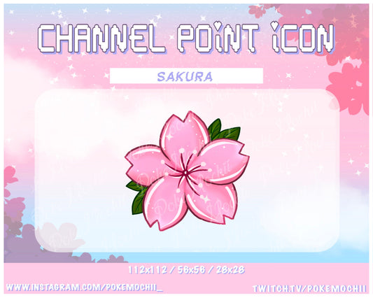 Kawaii Sakura Channel Point Icon for Twitch, YouTube, Discord